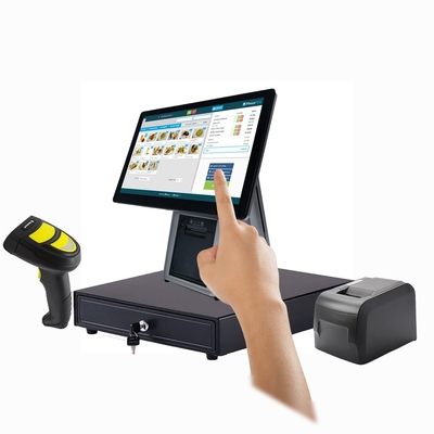 15,6 Zoll All-in-One-Kassensystem Touchscreen TFT-LED-Bildschirm Android-System mit Drucker-Scanner für Kiosk